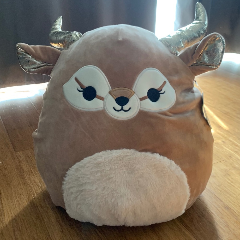 Squishmallows Original 16-Inch Kieli Tan Antelope w/ Cream Belly Large Ultrasoft
